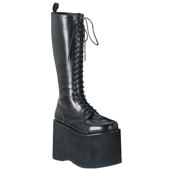 DEMONIA - MEGA 602 Sky High Unisex Black Platform Boots - Picture 1 of 4